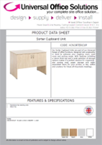 DATA SHEET - Sorter Cupboard Unit (A3SORTERCUP)