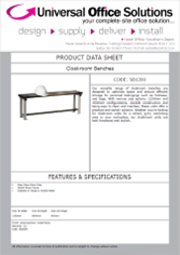DATA SHEET - Cloakroom Units (SB1200)