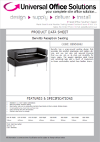 DATA SHEET - Benotto Reception Seating (BEN50003)