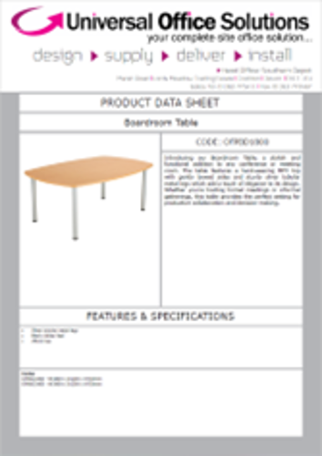 DATA SHEET - Boardroom Table (OFPBD2400)