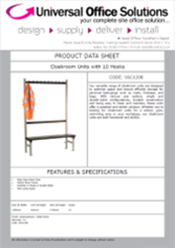 DATA SHEET - Cloakroom Units with Hooks (SSC1200)