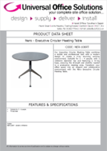 DATA SHEET - Nero - Executive Circular Meeting Table (NER-100RT)