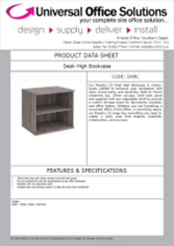 DATA SHEET - Desk High Bookcase (DHBC)