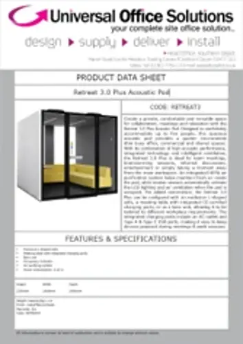 DATA SHEET - Retreat 3.0 Plus Acoustic Pod