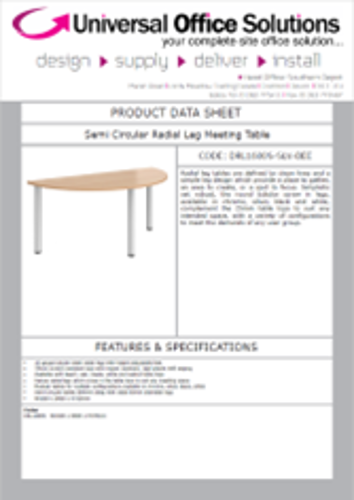 DATA SHEET - Semi Circular Radial Leg Meeting Table (DRL1600S)