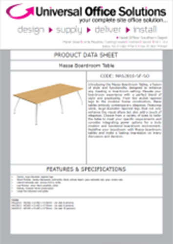 DATA SHEET - Massa Boardroom Table (MAS2810)
