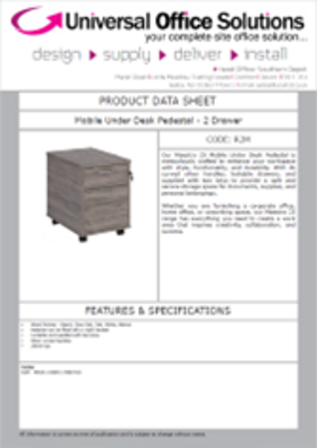 DATA SHEET - Mobile Under Desk Pedestal (R3M)