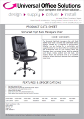 DATA SHEET - Somerset High Back Managers Chair (SOM300T1)