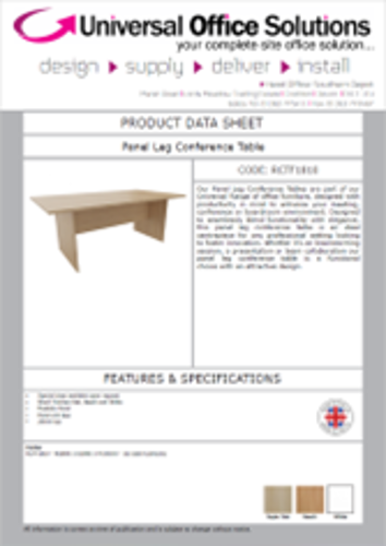 DATA SHEET - RCTF1810 - Panel Leg Conference Table