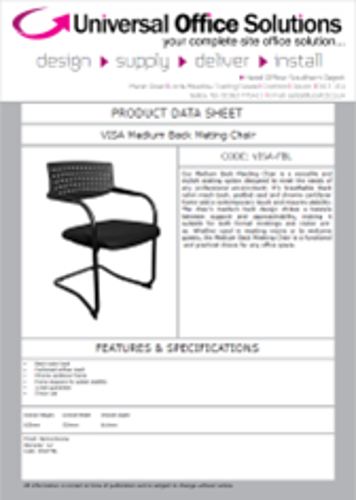 DATA SHEET - VISA Medium Back Meting Chair (VISA-FBL)