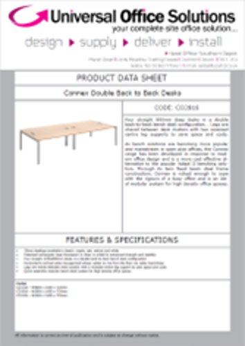 DATA SHEET - Connex Double Back to Back Desks (CO2816)