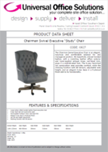 DATA SHEET - Chairman Swivel Executive "Study" Chair(6927GY)