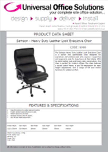 DATA SHEET - Samson - Heavy Duty Leather Look Executive Chair (6968)
