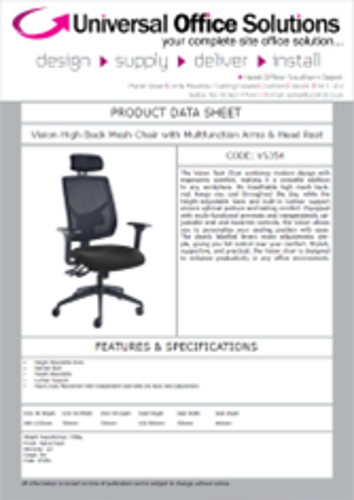 DATA SHEET - Vision High Back Mesh Chair (VS354)
