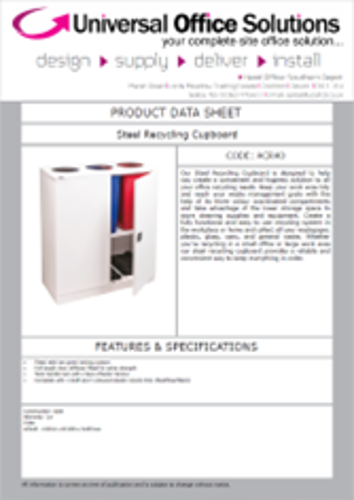 DATA SHEET - Steel Recycling Cupboard (ACR40)