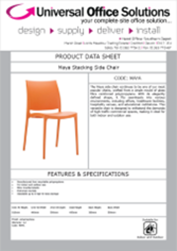 DATA SHEET - Maya Stacking Side Chair(MAYA)