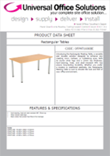 DATA SHEET - Rectangular Tables (OFPMT1680)
