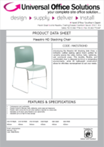 DATA SHEET - Maestro HD Stacking Chair (MAESTROHD)