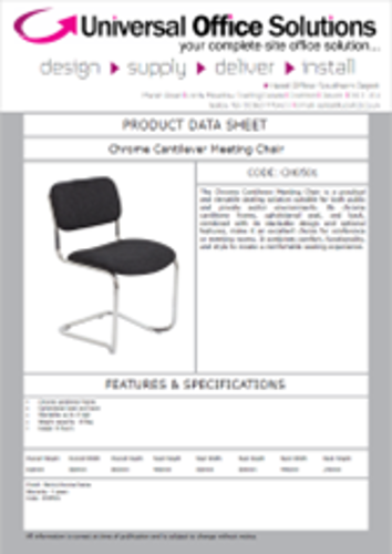 DATA SHEET - Chrome Cantilever Meeting Chair (CH0501)