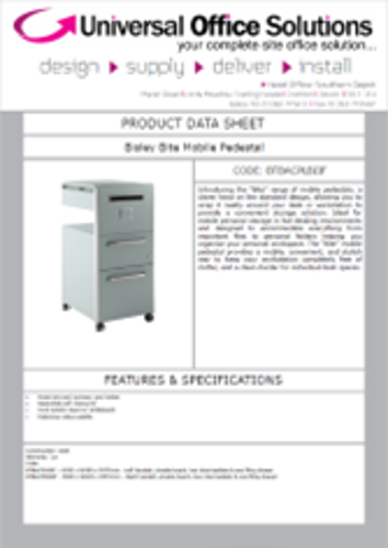 DATA SHEET - Bisley Bite Mobile Pedestal (BTBACPLBIIF)