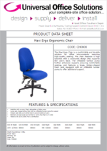 DATA SHEET - Maxi Ergo Ergonomic Chair (CH0808)