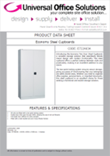DATA SHEET -  Economy Steel Cupboards (E402A01A - E722A03A)