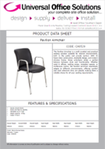 DATA SHEET - Pavilion Armchair (CH0529)