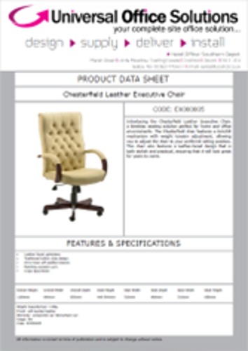 DATA SHEET - Chesterfield Leather Executive Chair (EX000005)