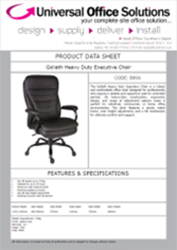 DATA SHEET - Goliath Heavy Duty Executive Chair (B991)
