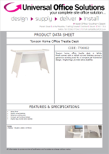 DATA SHEET - Towson Home Office Trestle Desk (7700002)
