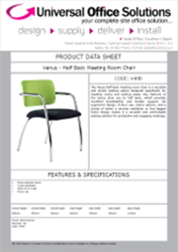 DATA SHEET - Venus - Half Back Meeting Room Chair (V4HB)