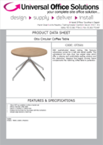 DATA SHEET - Otis Circular Coffee Table (OTIS01)