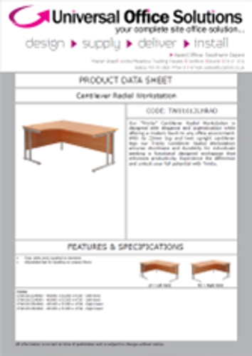 DATA SHEET - Cantilever Radial Workstation (TWU1612)