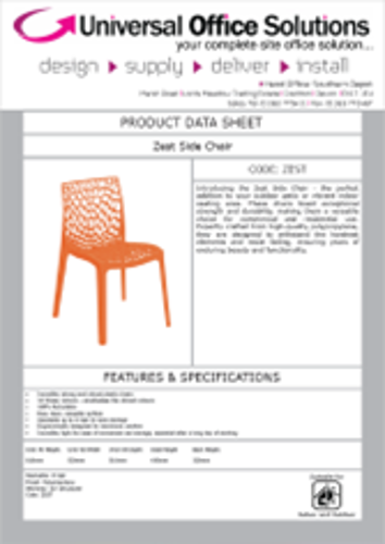 DATA SHEET - Zest Polypropylene Outdoor Side Chair (ZES)
