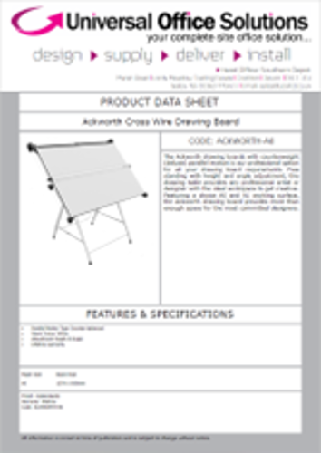 DATA SHEET - Ackworth Cross Wire Drawing Board (ACKWORTH-A0)
