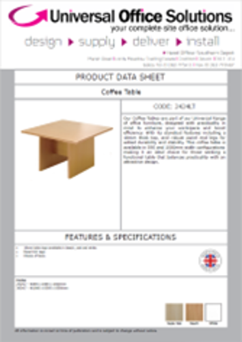 DATA SHEET - 2424LT - Coffee Table