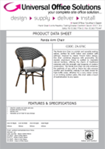 DATA SHEET - Panda Arm Chair (ZA1064C)