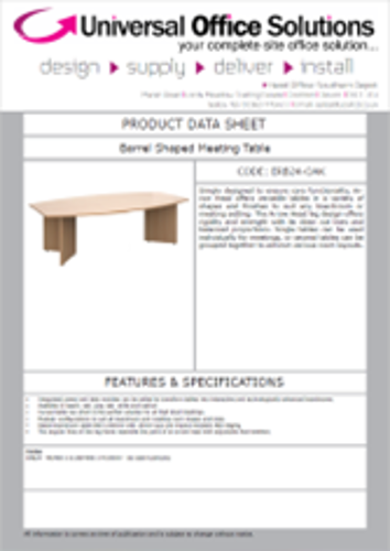 DATA SHEET - Barrel Shaped Meeting Table (ERB24)