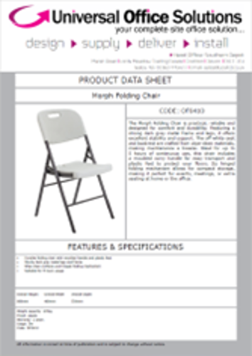 DATA SHEET - Morph Folding Chair (OF0410)