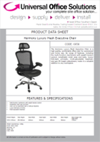 DATA SHEET - Harmony Luxury Mesh Executive Chair (6956)