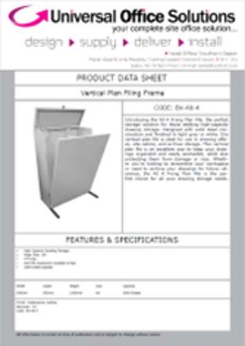 DATA SHEET - Vertical & Skeleton Plan Filing Frame (BV-A0-4)