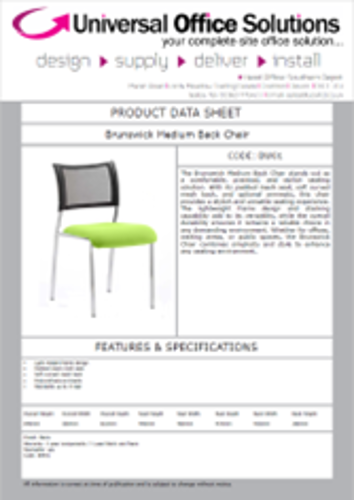 DATA SHEET - Brunswick Medium Back Chair (BW01)
