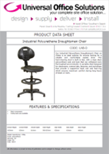 DATA SHEET - Industrial Polyurethane Draughtsman Chair (LAB-D)