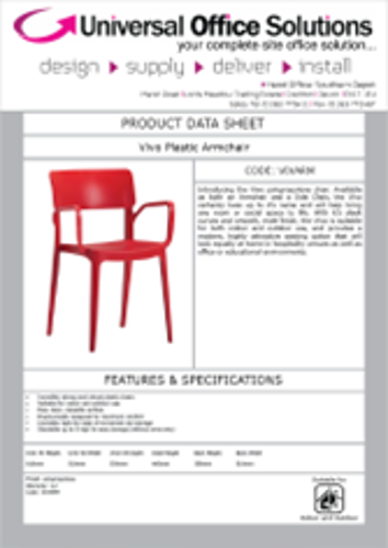 DATA SHEET - Vivo Plastic Armchair (VIVARM)