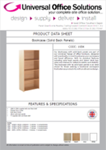DATA SHEET - 16BK - Bookcases with Solid Back Panel