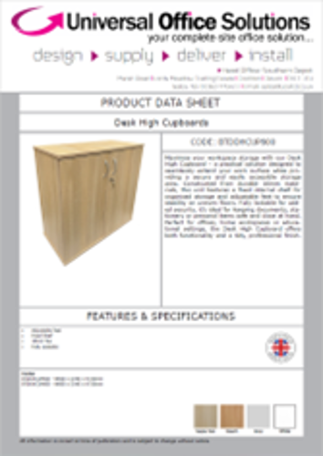 DATA SHEET - Desk High Cupboards (ST076)