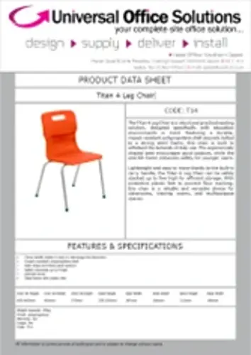 DATA SHEET - Titan 4 Leg Chair (T14)