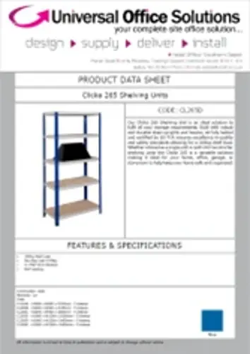 DATA SHEET - Clicka 265 Shelving Units (CL265A)