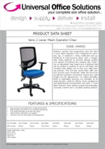 DATA SHEET - Versi 2 Lever Mesh Operator Chair (CH0002)