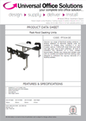 DATA SHEET - Fast-food Seating Units (FFSS4-DE)
